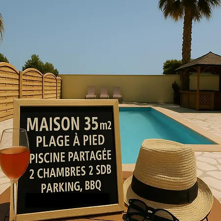 Reve D'azur En Bord De A La Nartelle Avec Piscine Dans La Residence, Terrasse, Bbq, 2 2 Sdb De 35m2 Draps Inclus Semesterbostad Sainte-Maxime