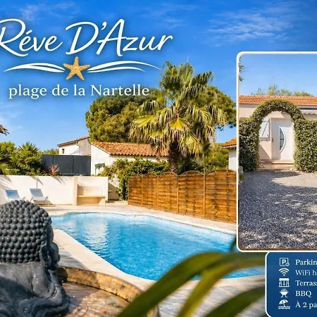 Hébergement de vacances T3 De 35m2 - De La Nartelle à 200m- Piscine Partagée -parking - Bbq - 2 2 Salle De Bains Pour Un Calme&détente à Quelques Pas De La Plage- Check-in 15h à 20h Maximum- Propriété Le Rêve D'azur Maxime