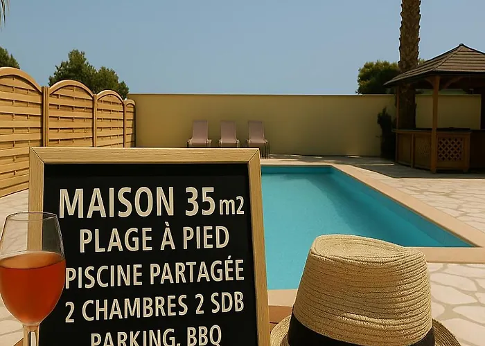 T3 De 35m2, à Pied, Piscine Partagée, Bbq, Parking, Wifi, 2 2 Salles De Bain, Résidence Le Rêve D'azur Hébergement de vacances Sainte-Maxime